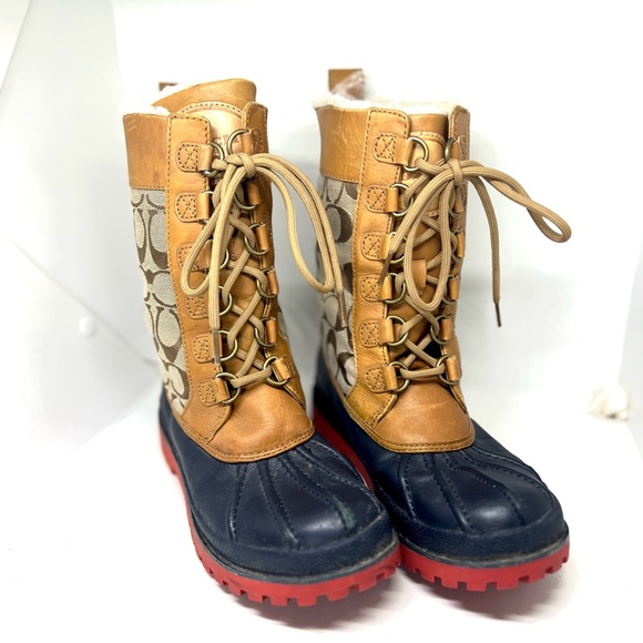 COACH Laura Signature Fashionable Rain Boots Size 7B - Picture 7 of 12